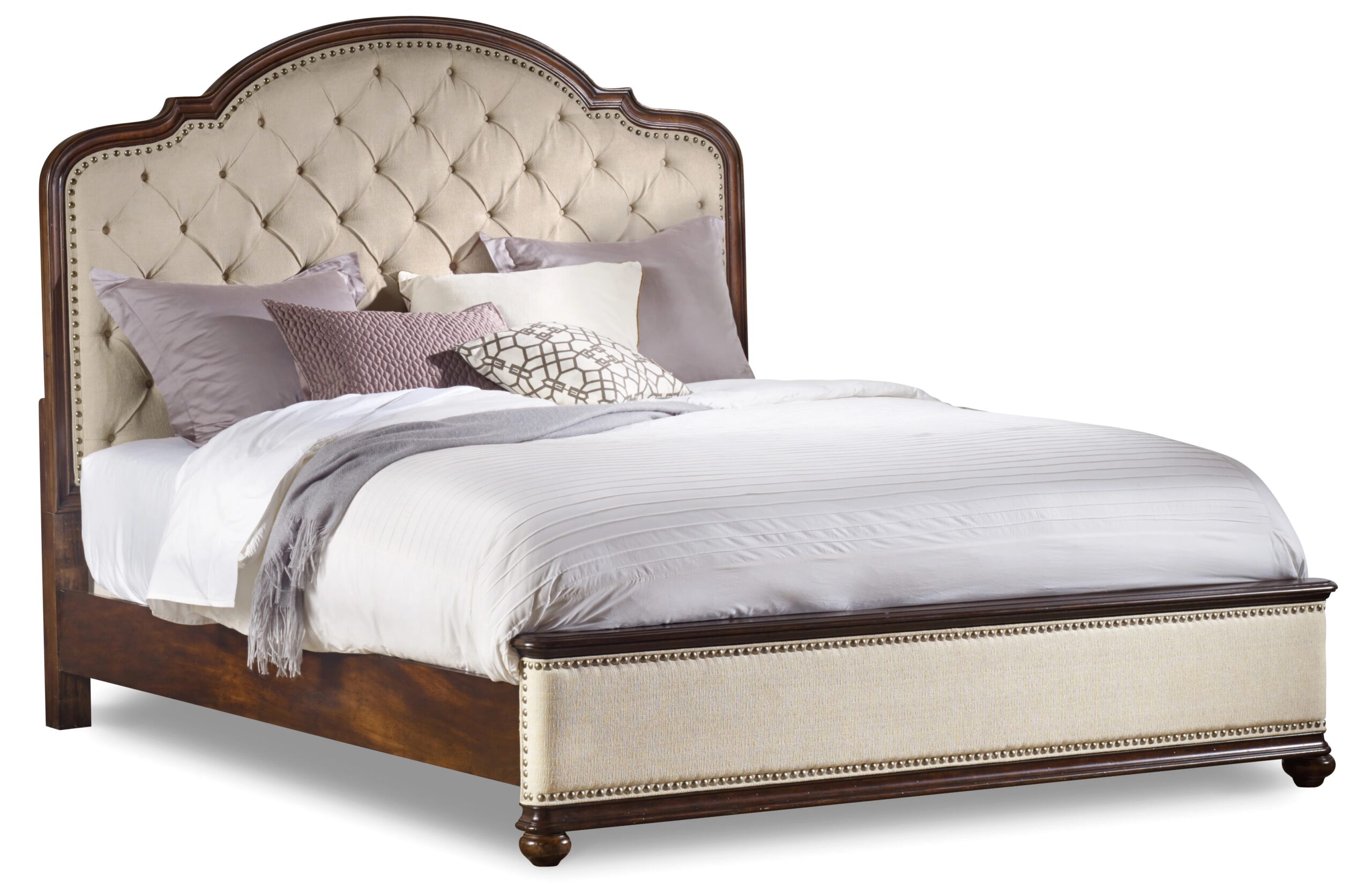 d4e30af6ec949a8e695617851d9b8c3f Leesburg California King Upholstered Bed with Wood Rails - Image 1
